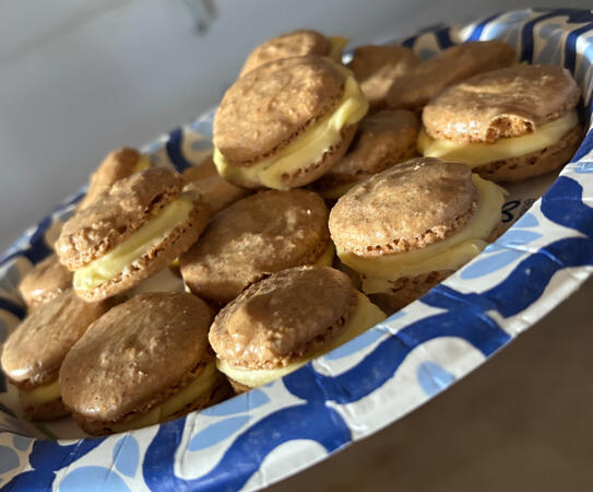 Cardamon spiced macarons with rose French buttercream! Cardamon spiced macarons with rose French buttercream!