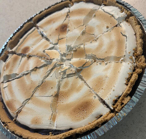 Mexican spiced hot chocolate cream pie with toasted meringue!